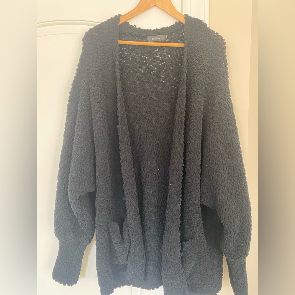 Woman’s chunky cardigan sweater